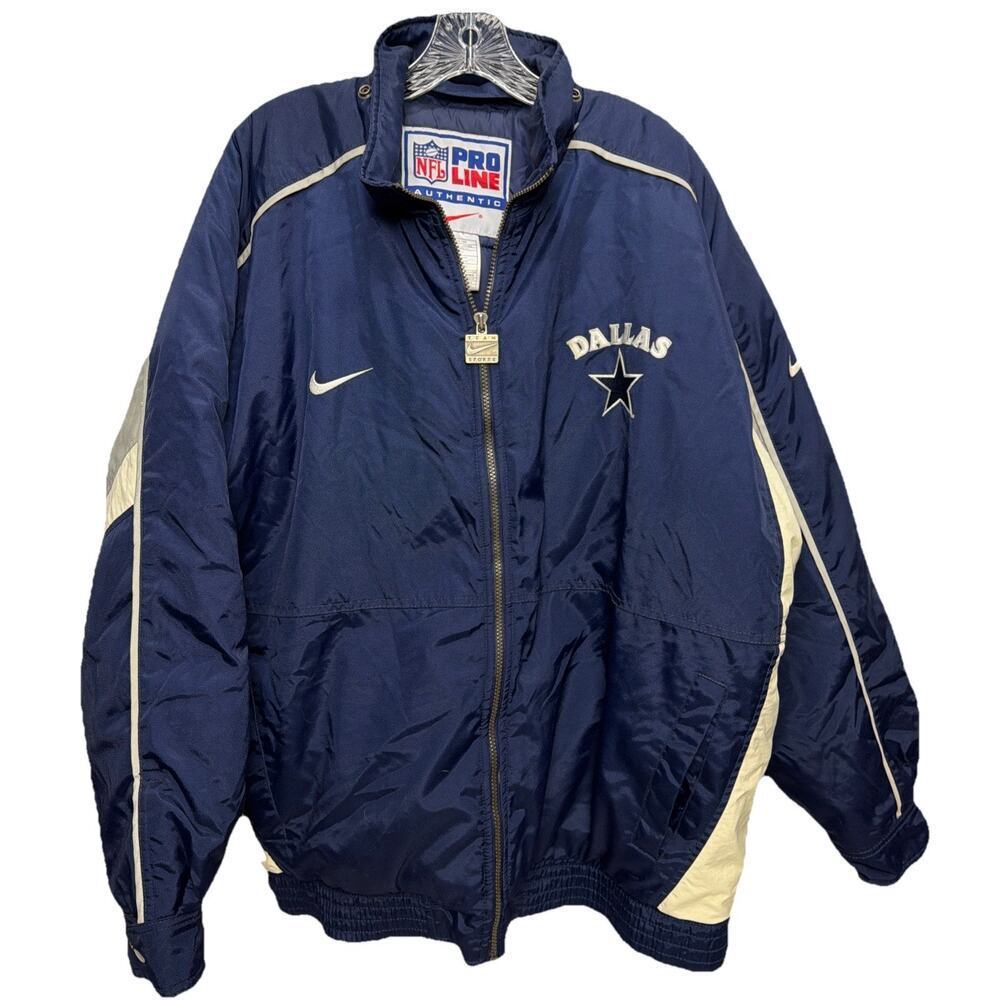 Vtg Nike Dallas Cowboys NFL Pro Line Nike Puffer Jacket Mens X-Large Authentic